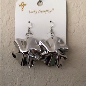 Silver toned abstract earrings